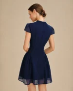 Blue Turtle Ruched A-Line Mini Dress - Image 3