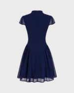 Blue Turtle Ruched A-Line Mini Dress - Image 7